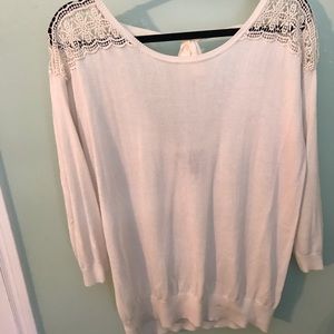 3/4 Sleeve cream sweater